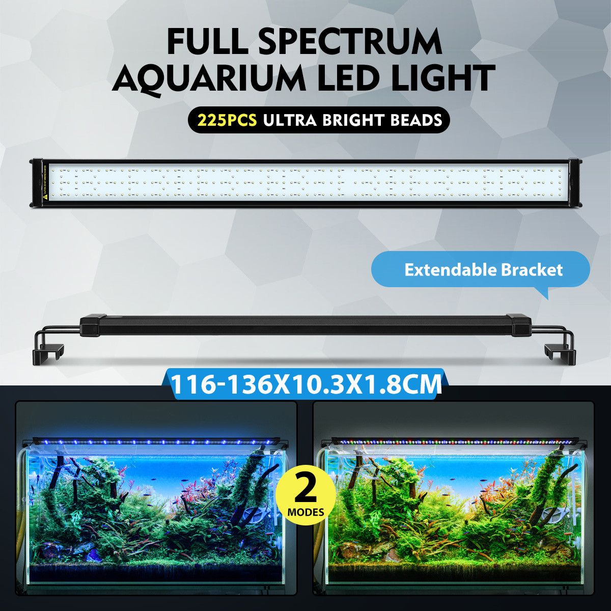 Colourful Aquarium LED Light Fish Tank Lighting Fixture for 120140cm
