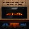 Maxkon 40 Inch Wall Recessed Mounted Electric Fireplace Heater 900/1800W w/5 Flame Settings