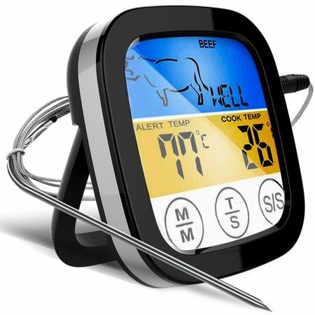 Digital Food Thermometer with Large Backlight LCD Touchscreen