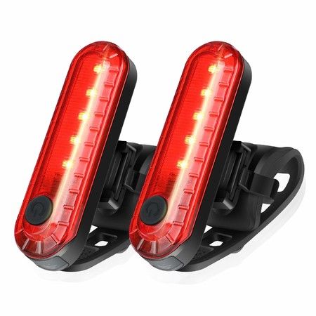 2 Pack USB Rechargeable LED Bike Tail Light