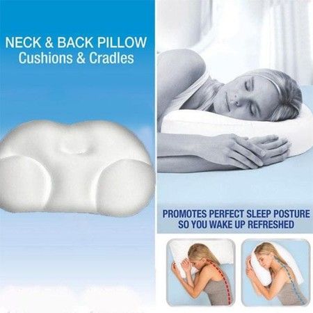 Egg Shaped Sleep Pillows All-Round Clouds Pillow  Memory Foam Cervical Massage Col.White