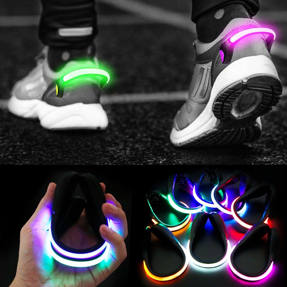 8 Pack Shoe Lights for Runners Clip On Shoe Clip Lights for Running at Night Walking Jogging ...