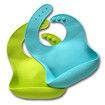 Silicone Baby Bibs Easily Wipe Clean - Comfortable Soft Waterproof Bib Keeps Stains Off, Set of 2 Colors (Lime Green/Turquoise)