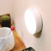 2pcs LED Motion Sensor Lights USB Rechargeable Wireless Cabinet Magnetic Night Lamps warm n white light