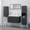 Bathroom Cabinet Grey 30x30x130 cm Chipboard