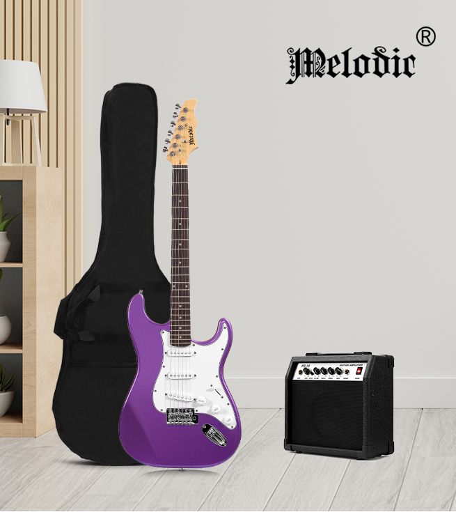 purple green guitar