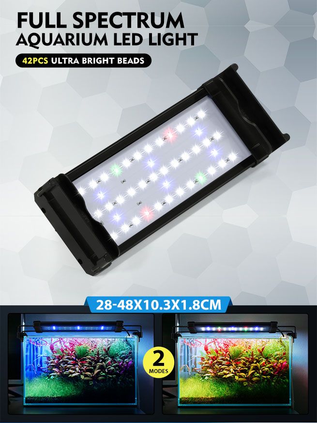 Colourful Aquarium LED Light Fish Tank Lighting Fixture for 30-50cm ...