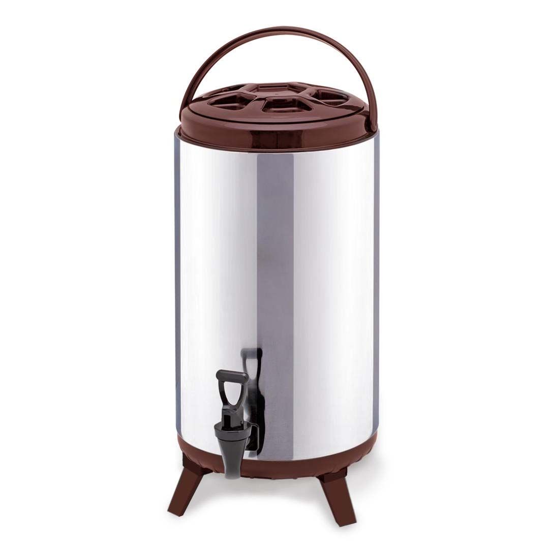 16L Portable Insulated Cold/Heat Coffee Tea Beer Barrel Brew Pot With Dispenser