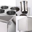 18/10 Stainless Steel Commercial Conical Utensils Square Cutlery Holder with 4 Holes