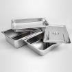 4X Gastronorm GN Pan Full Size 1/1 GN Pan 10cm Deep Stainless Steel Tray With Lid