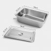 2X Gastronorm GN Pan Full Size 1/1 GN Pan 20cm Deep Stainless Steel Tray With Lid