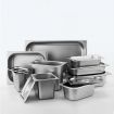 6X Gastronorm GN Pan Full Size 1/2 GN Pan 6.5cm Deep Stainless Steel Tray With Lid