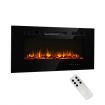 Maxkon 40 Inch Wall Recessed Mounted Electric Fireplace Heater 900/1800W w/5 Flame Settings