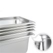 2X Gastronorm GN Pan Full Size 1/3 GN Pan 10cm Deep Stainless Steel Tray With Lid