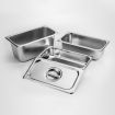 2X Gastronorm GN Pan Full Size 1/3 GN Pan 10cm Deep Stainless Steel Tray With Lid