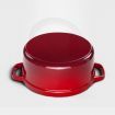 Cast Iron 22cm Enamel Porcelain Stewpot Casserole Stew Cooking Pot With Lid 2.7L Red