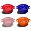 Cast Iron 22cm Enamel Porcelain Stewpot Casserole Stew Cooking Pot With Lid 2.7L Red