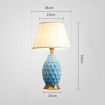 Textured Ceramic Oval Table Lamp with Gold Metal Base Blue