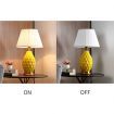 Textured Ceramic Oval Table Lamp with Gold Metal Base White