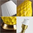 Textured Ceramic Oval Table Lamp with Gold Metal Base White