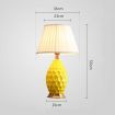 Textured Ceramic Oval Table Lamp with Gold Metal Base Yellow