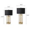 Golden Hollowed Out Base Table Lamp with Dark Shade