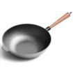 2X 31cm Commercial Cast Iron Wok FryPan Fry Pan with Wooden Lid