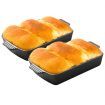 2X 38cm Cast Iron Rectangle Bread Cake Baking Dish Lasagna Roasting Pan