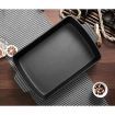 2X 38cm Cast Iron Rectangle Bread Cake Baking Dish Lasagna Roasting Pan