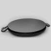 2X 30cm Ribbed Cast Iron Frying Pan Skillet Coating Steak Sizzle Platter