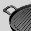 2X 30cm Ribbed Cast Iron Frying Pan Skillet Coating Steak Sizzle Platter