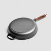 29cm Round Cast Iron Frying Pan Skillet Steak Sizzle Platter with Helper Handle