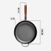 29cm Round Cast Iron Frying Pan Skillet Steak Sizzle Platter with Helper Handle