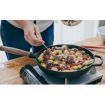 2X 29cm Round Cast Iron Frying Pan Skillet Steak Sizzle Platter with Helper Handle