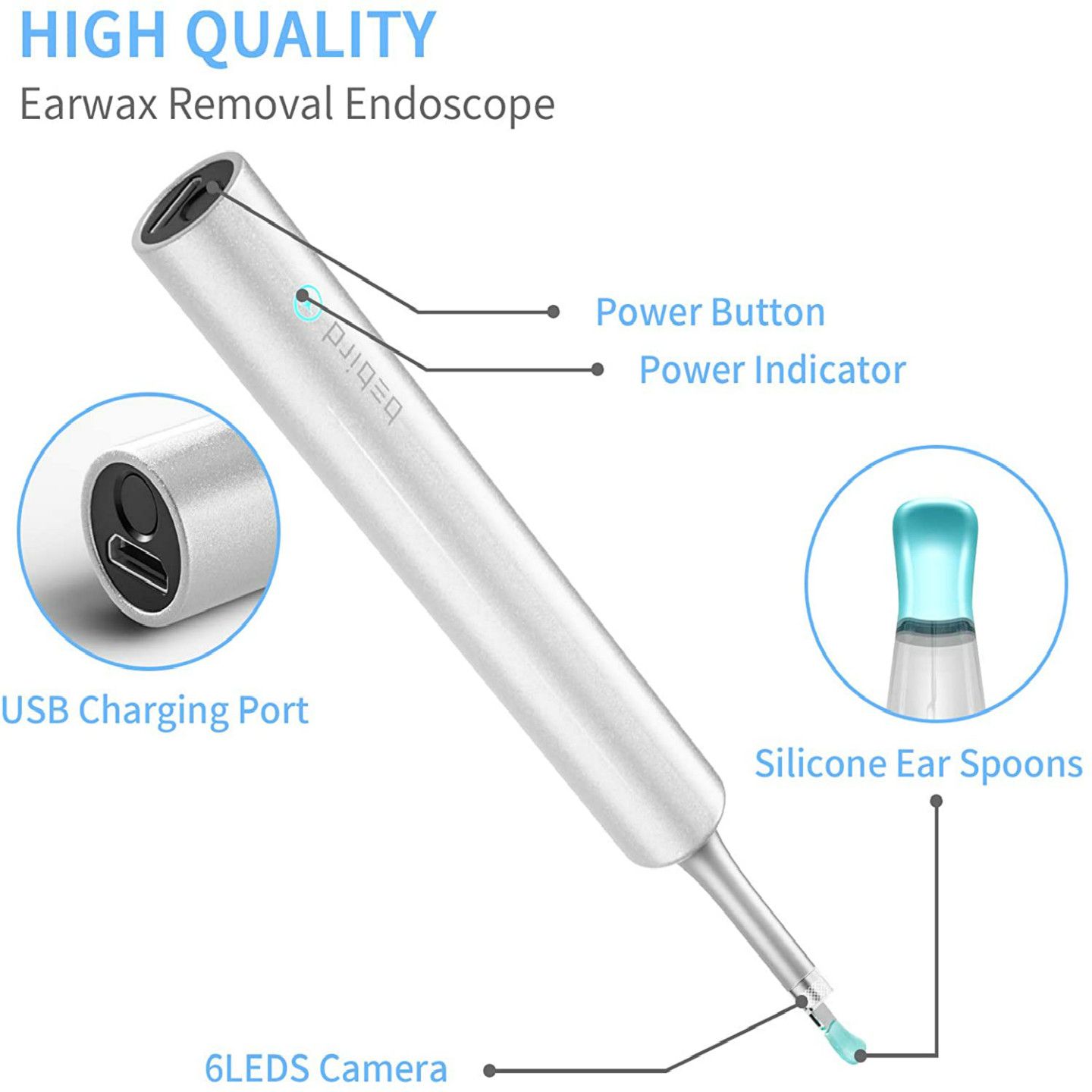 Ear Wax Removal, 3.5mm Lens Ear Cleaner with Camera, 1080P HD WiFi Ear