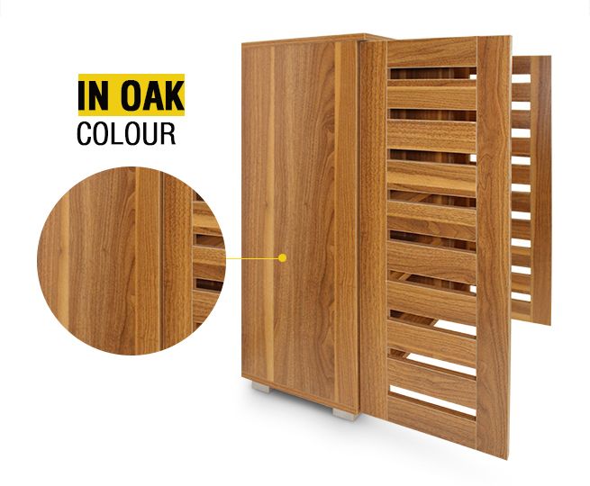 Wooden Shoe Storage Cabinet Shoe Rack Shelf Organiser for 30 Pairs Shoes Oak Colour