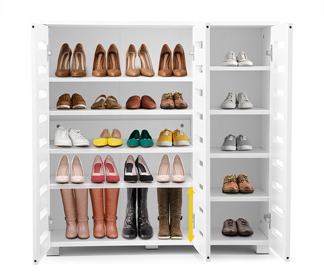 4 Tier Wooden Shoe Storage Cabinet Shoe Rack Shelf Organiser for 30 Pairs Shoes White