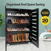 4 Tier Wooden Shoe Storage Cabinet Shoe Rack Shelf Organiser for 20 Pairs Shoes Black