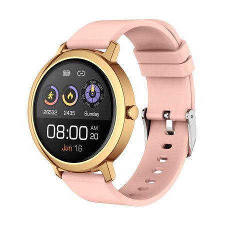 2021 New Smartwatch Built-in MP3 Music Playback, Phone Call, Heart Rate Monitor, for Android IOS Band col. Pink