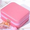 Travel Jewellery Box,Small Faux Leather Travel Jewellery Box Organizer,Display Storage Case for Rings,Earrings,Necklaces,Jewellery Storage Box Organiser Women Girls(Pink)