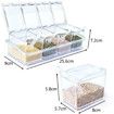 Clear Seasoning Rack Spice Pots by - 4 Piece Acrylic Seasoning Box - Storage Container Condiment Jars