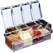 Clear Seasoning Rack Spice Pots by - 4 Piece Acrylic Seasoning Box - Storage Container Condiment Jars