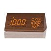 Digital Alarm Clock, with Wooden Electronic LED Time Display (Brown)