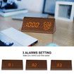 Digital Alarm Clock, with Wooden Electronic LED Time Display (Brown)