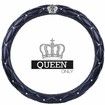 Car Steering Wheel Cover with Honorable Crown Luxurious Bling Diamond Leather-Universal fit 15"/38cm