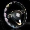 Luxurious Colorful Rhinestone Bling Leather Car Steering Wheel Cover Col.Rhombus Diamond-Universal fit 15"/38cm