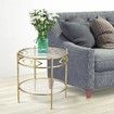 2-Tier Sofa Side Round Table Living Room Couch Tray Table 