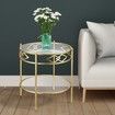 2-Tier Sofa Side Round Table Living Room Couch Tray Table 