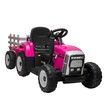 Kids Farm Tractor Electric Ride On Toys 2.4G R/C Remote Control Cars w/ Trailer Neon Pink