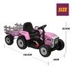 Kids Farm Tractor Electric Ride On Toys 2.4G R/C Remote Control Cars w/ Trailer Pink